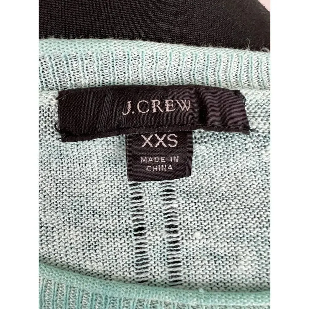 J. Crew Green Long Sleeve Women's Crewneck Faded Linen Sweater Size XXS